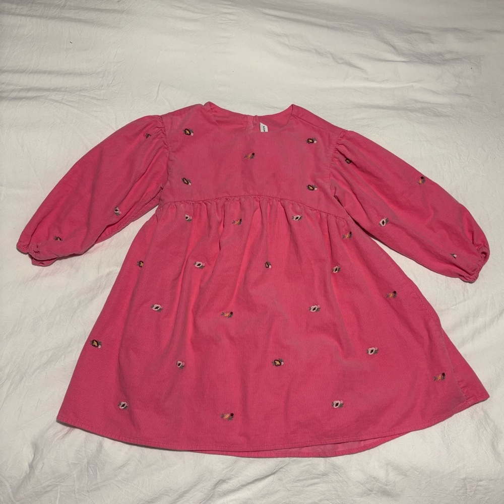 Janie and Jack The Floral Embroidered Corduroy Dress